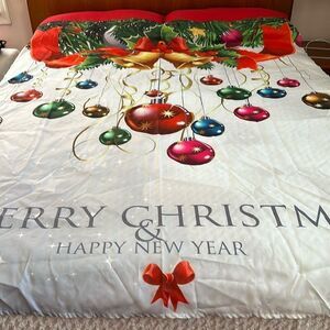 Christmas Shower Curtain Ornaments Nylon Standard Size